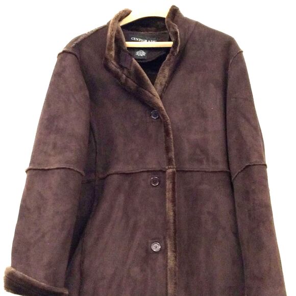 Centigrade Outerwear Brown Faux Suede Vintage Penny Lane Style  Coat - Picture 5 of 8